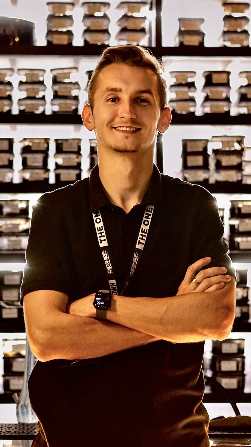 Mistrz shishy Selection przy ścianie smaków